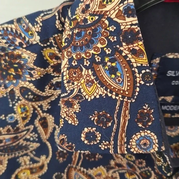 Silver Stone Collection Navy Floral Shirt - Picture 3 of 10